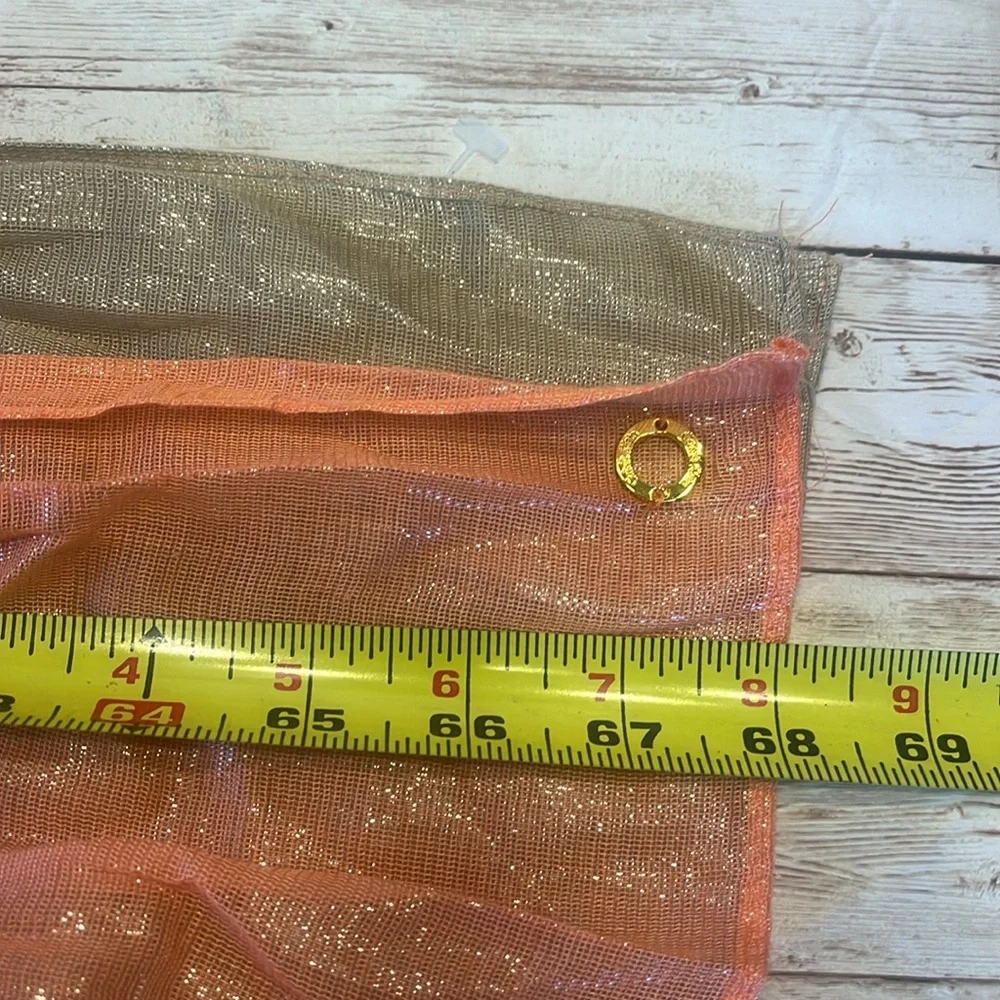 COPY - Calvin Klein Shimmering Orange Tan Cream Scarf with gold thread